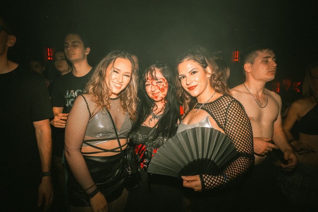 group of celebrities at party