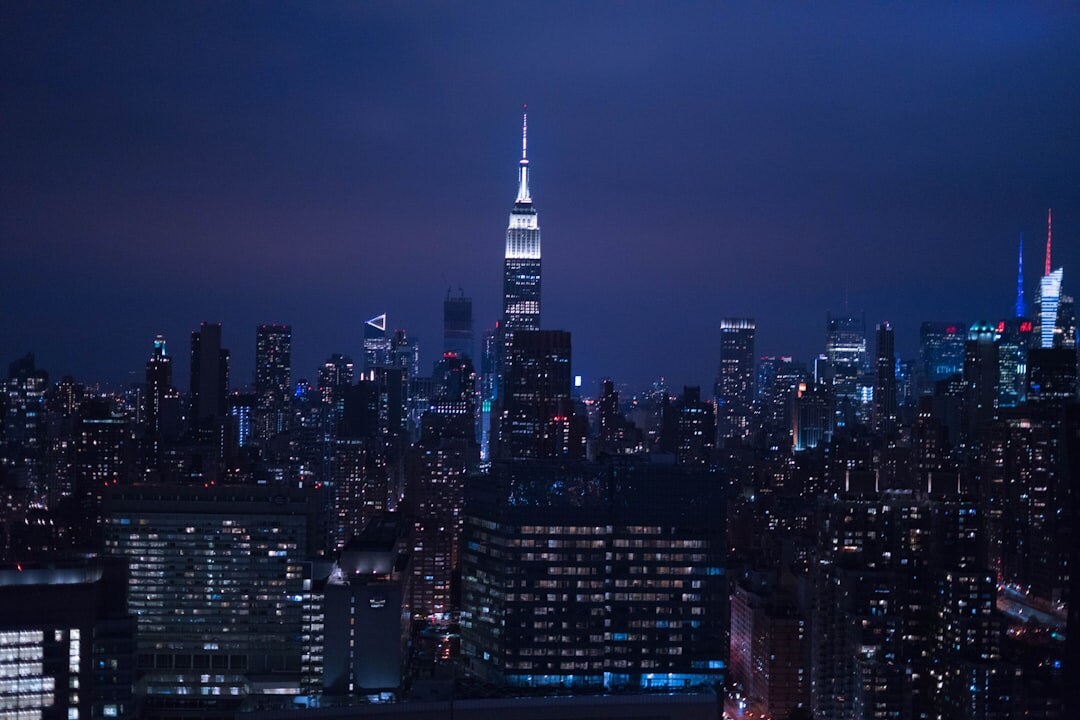 city skyline at night